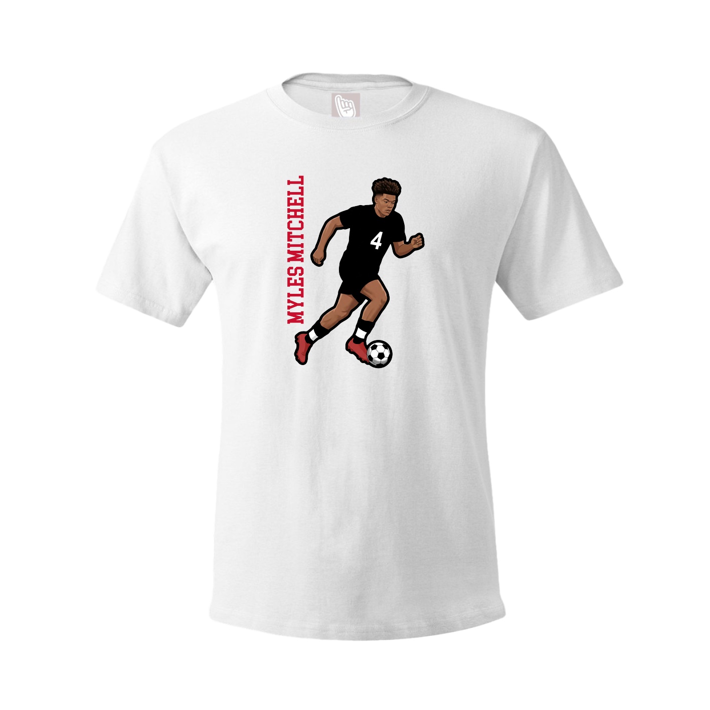 Youth Tee — Name Vertical in White