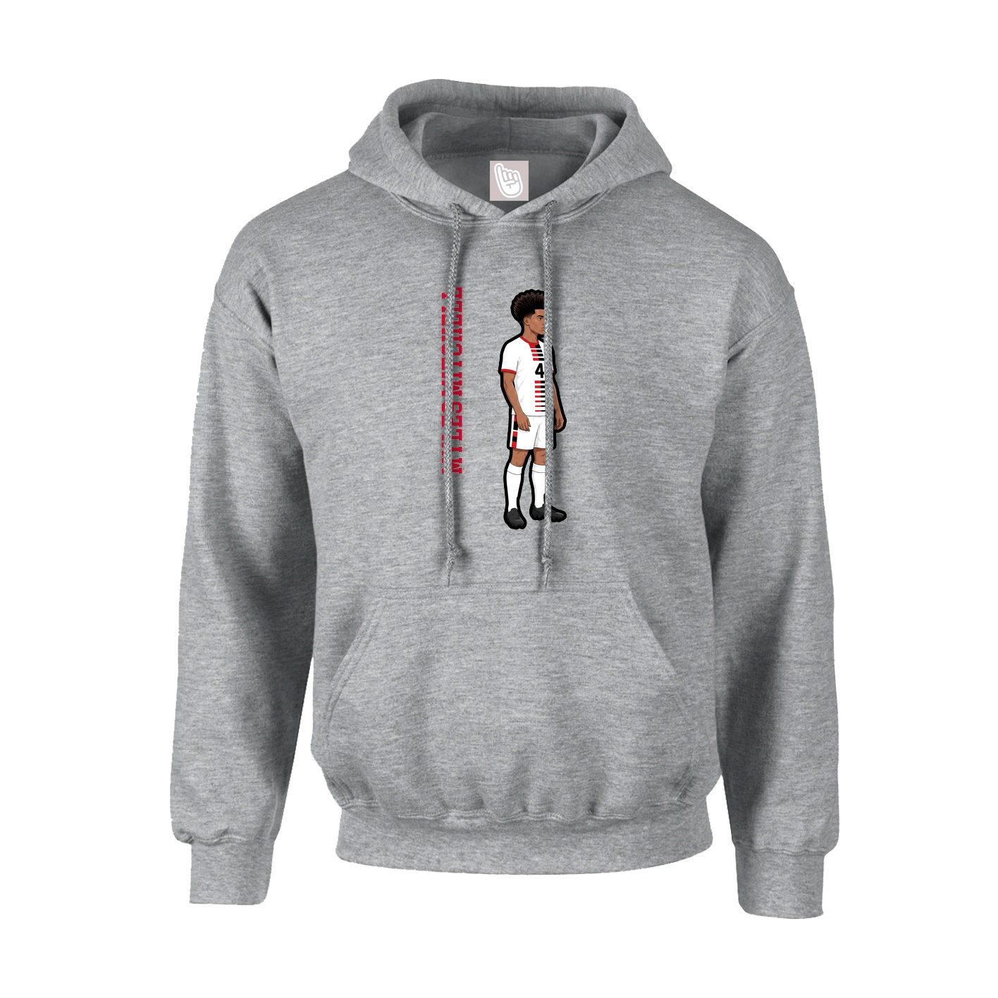 Hoodie — Name Vertical in Grey