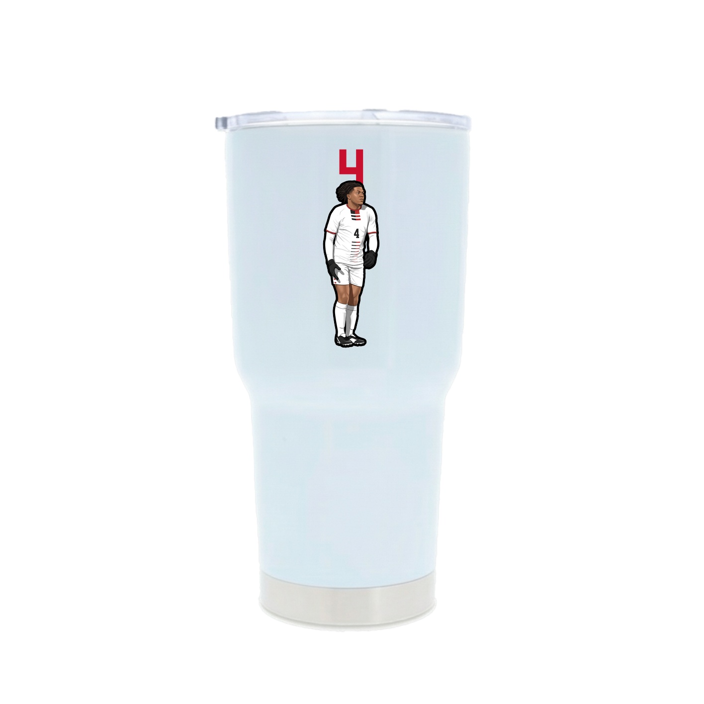 30oz Stainless Steel Tumbler — Number Top in White