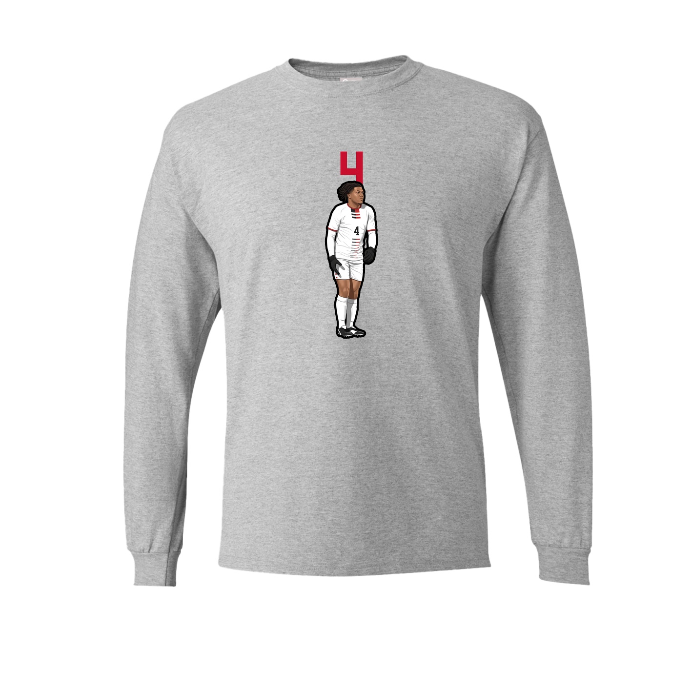 Long Sleeve Tee — Number Top in Grey