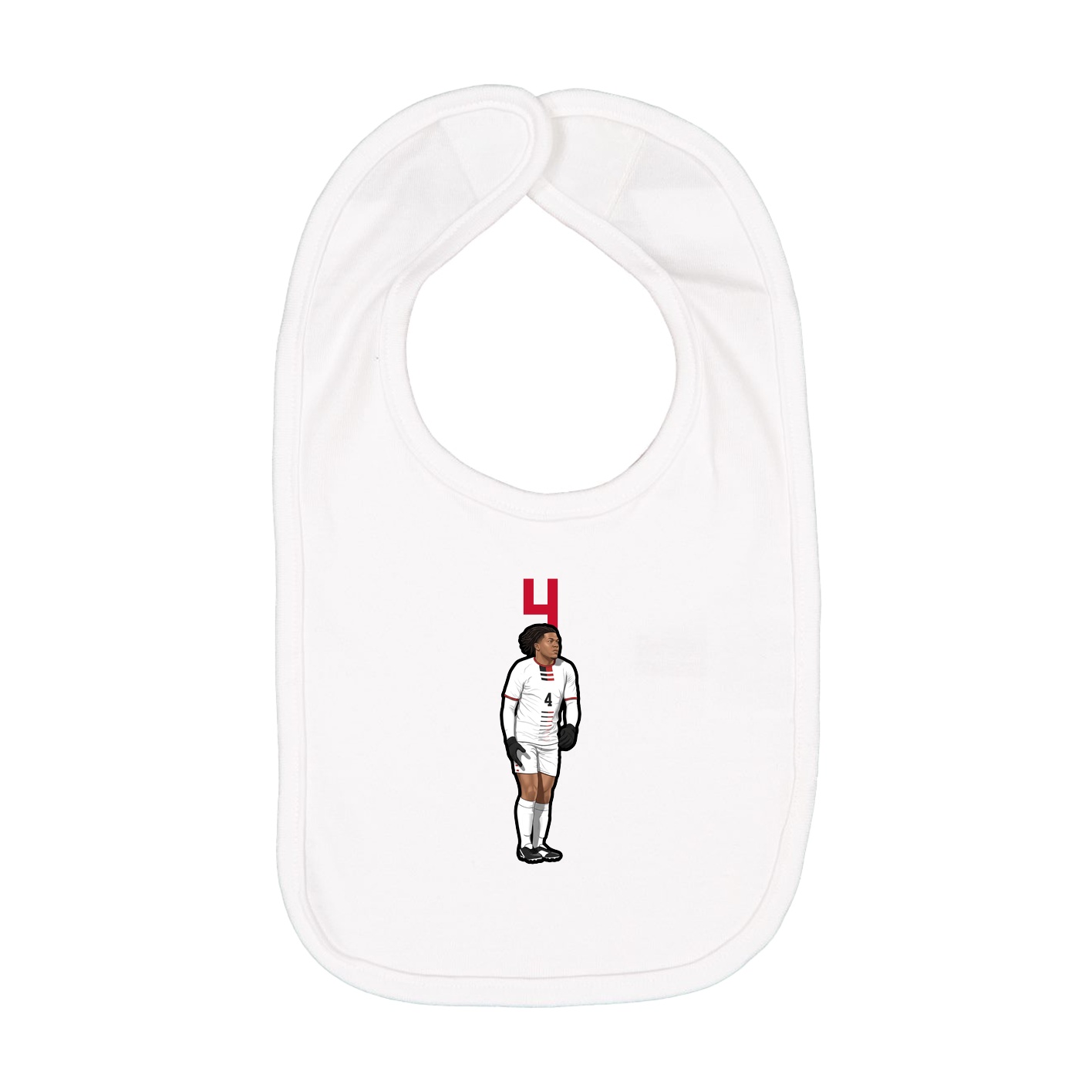 Infant Bib — Number Top in White