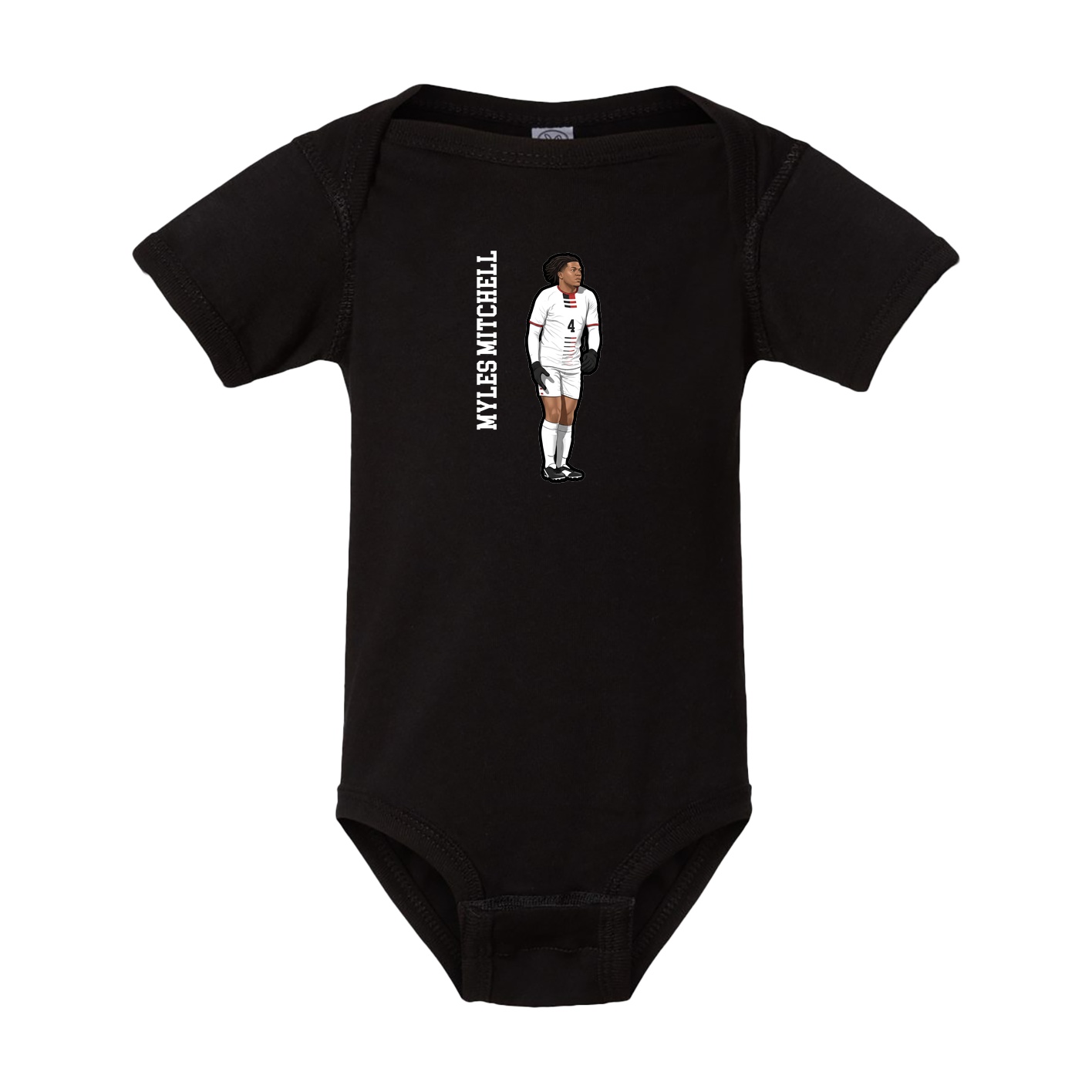 Baby Onesie — Name Vertical in Black