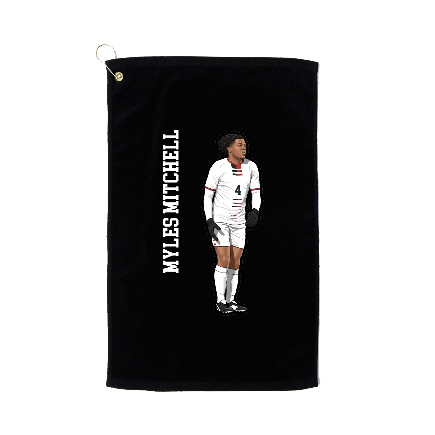 Golf Towel — Name Vertical in Black