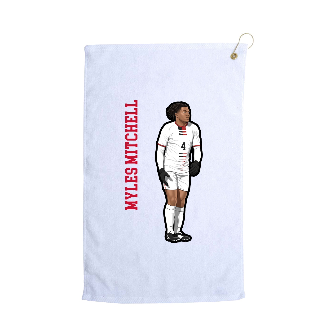 Golf Towel — Name Vertical in White