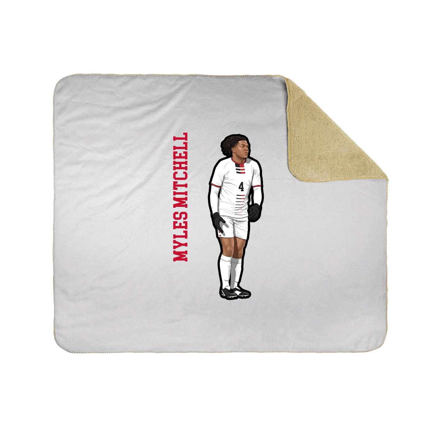 Throw Blanket — Name Vertical in White