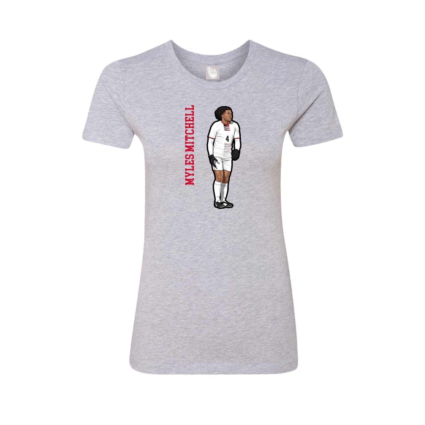 Womens Tee — Name Vertical in Grey
