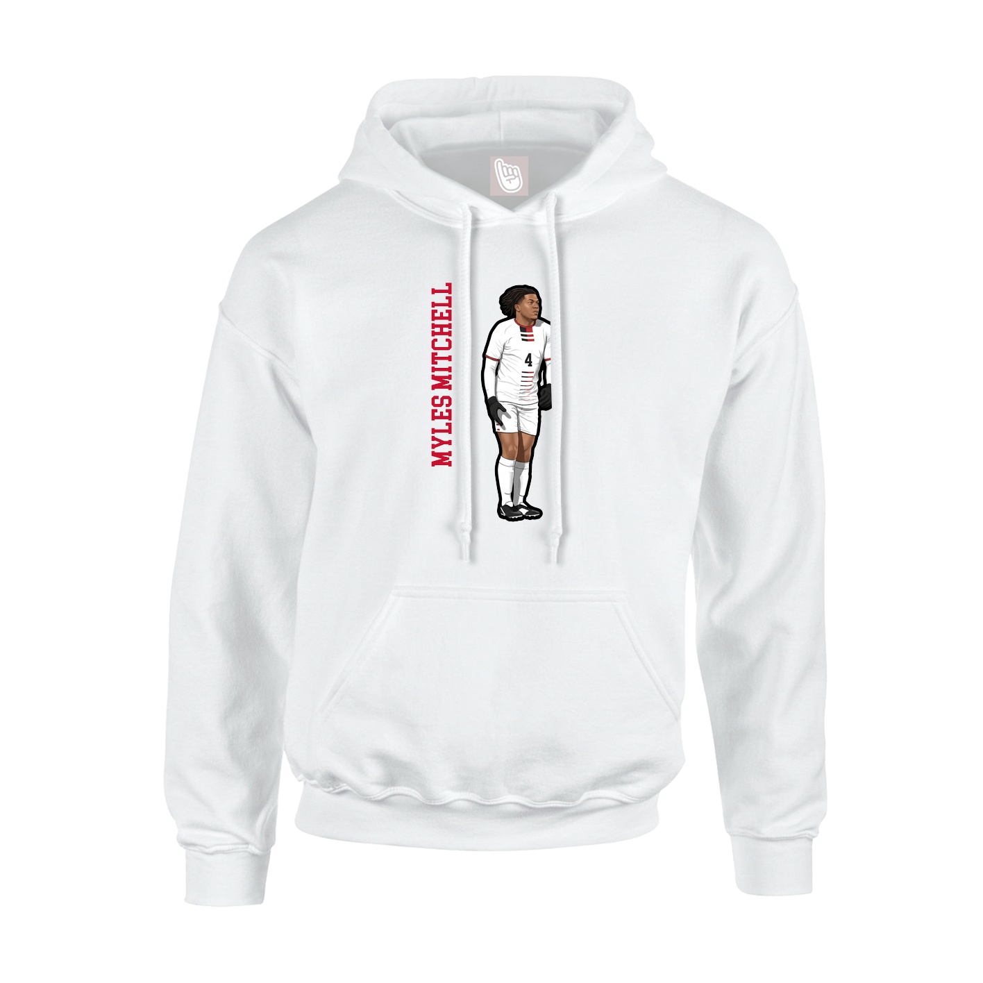 Hoodie — Name Vertical in White