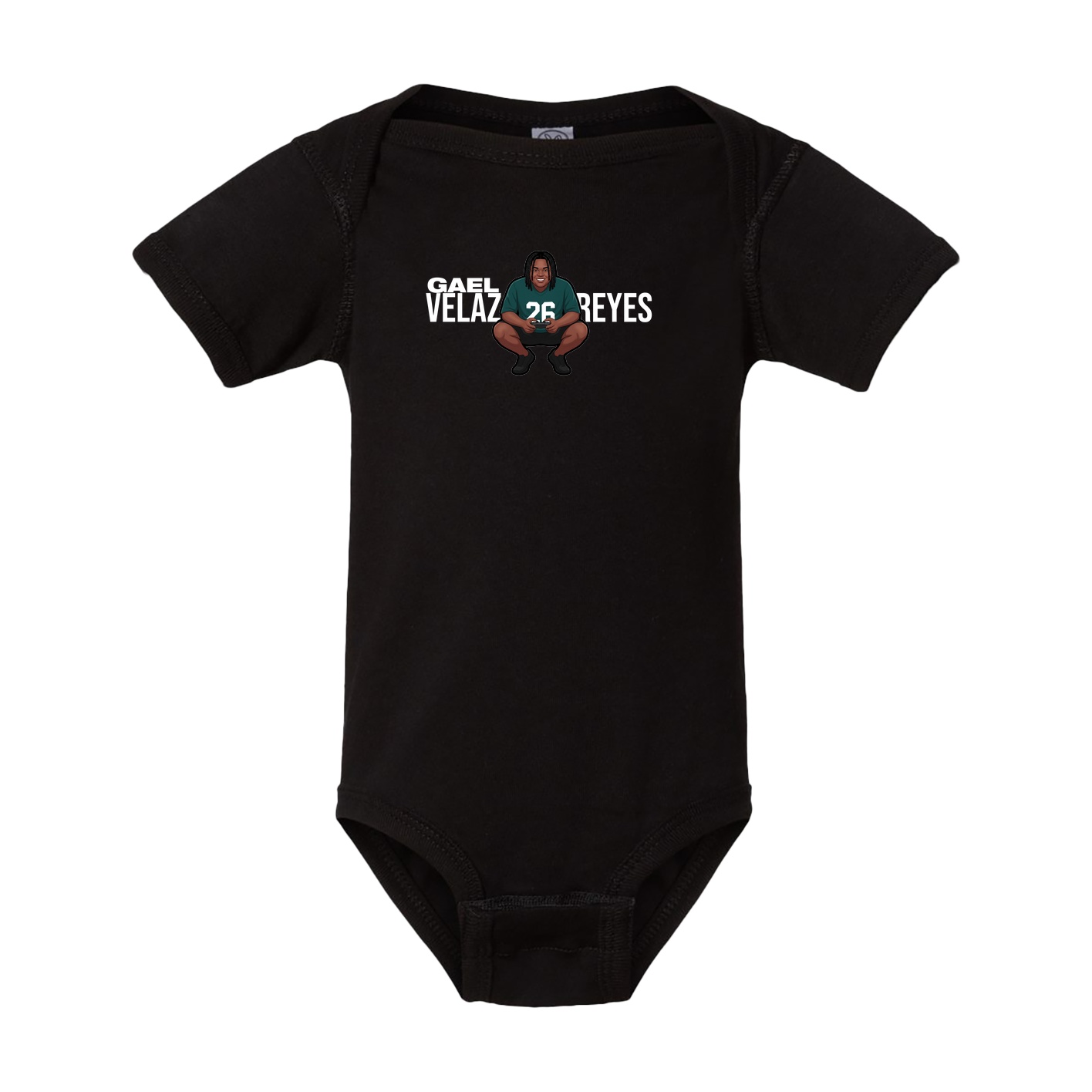 Baby Onesie — Player Name in Black