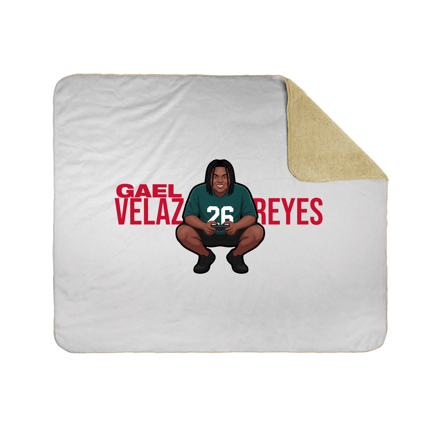 Throw Blanket — Player Name in White