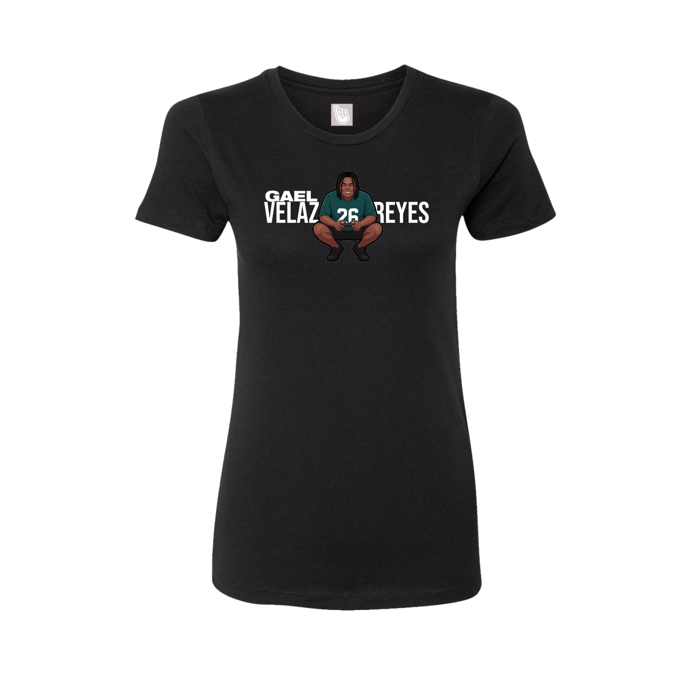Fitted Women's Tee — Player Name in Black