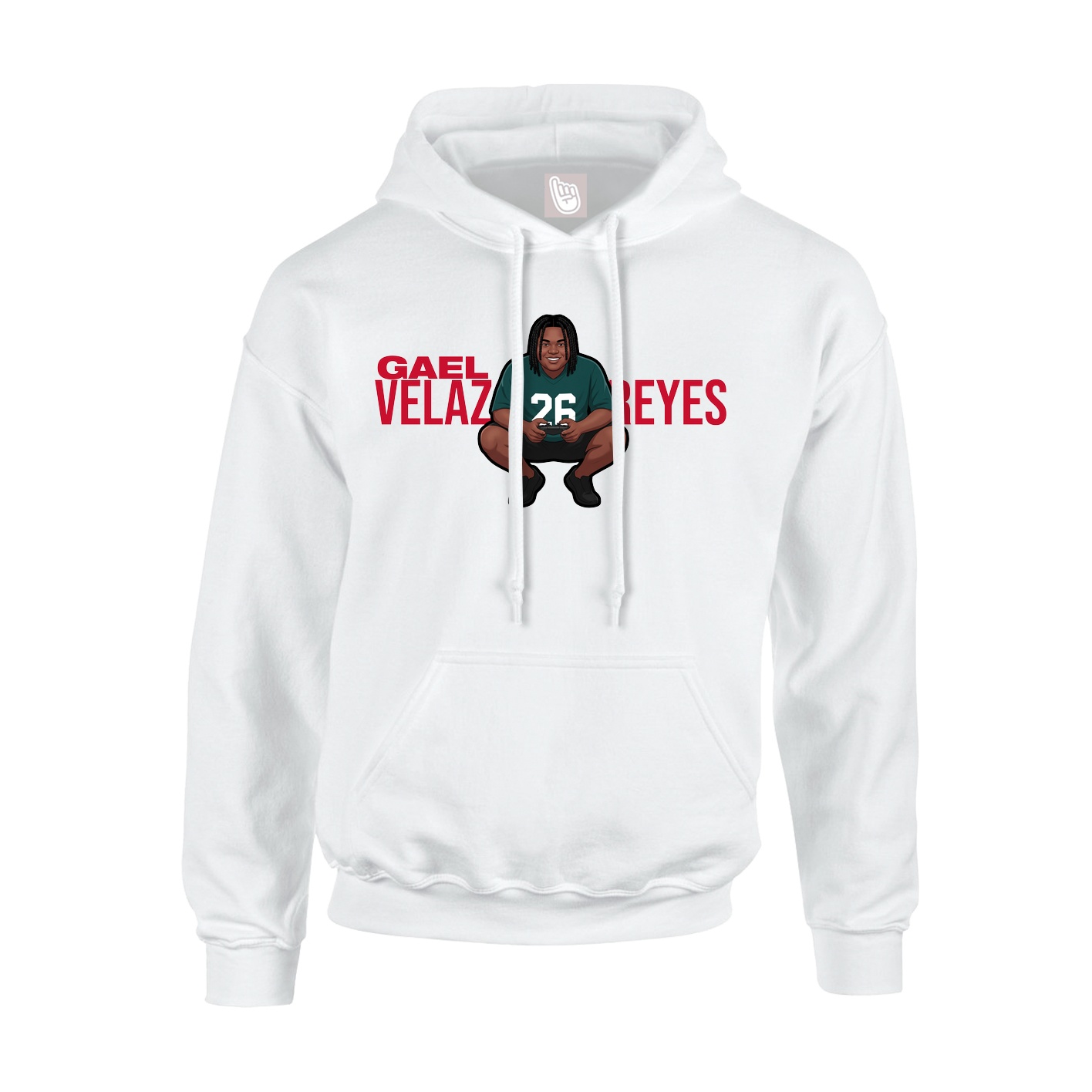 Youth Hoodie — Player Name in White