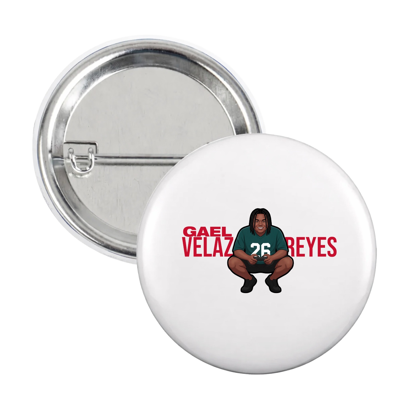 Game Day Button — Player Name in White
