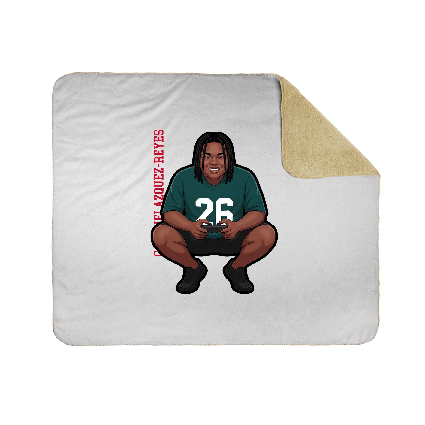Throw Blanket — Name Vertical in White