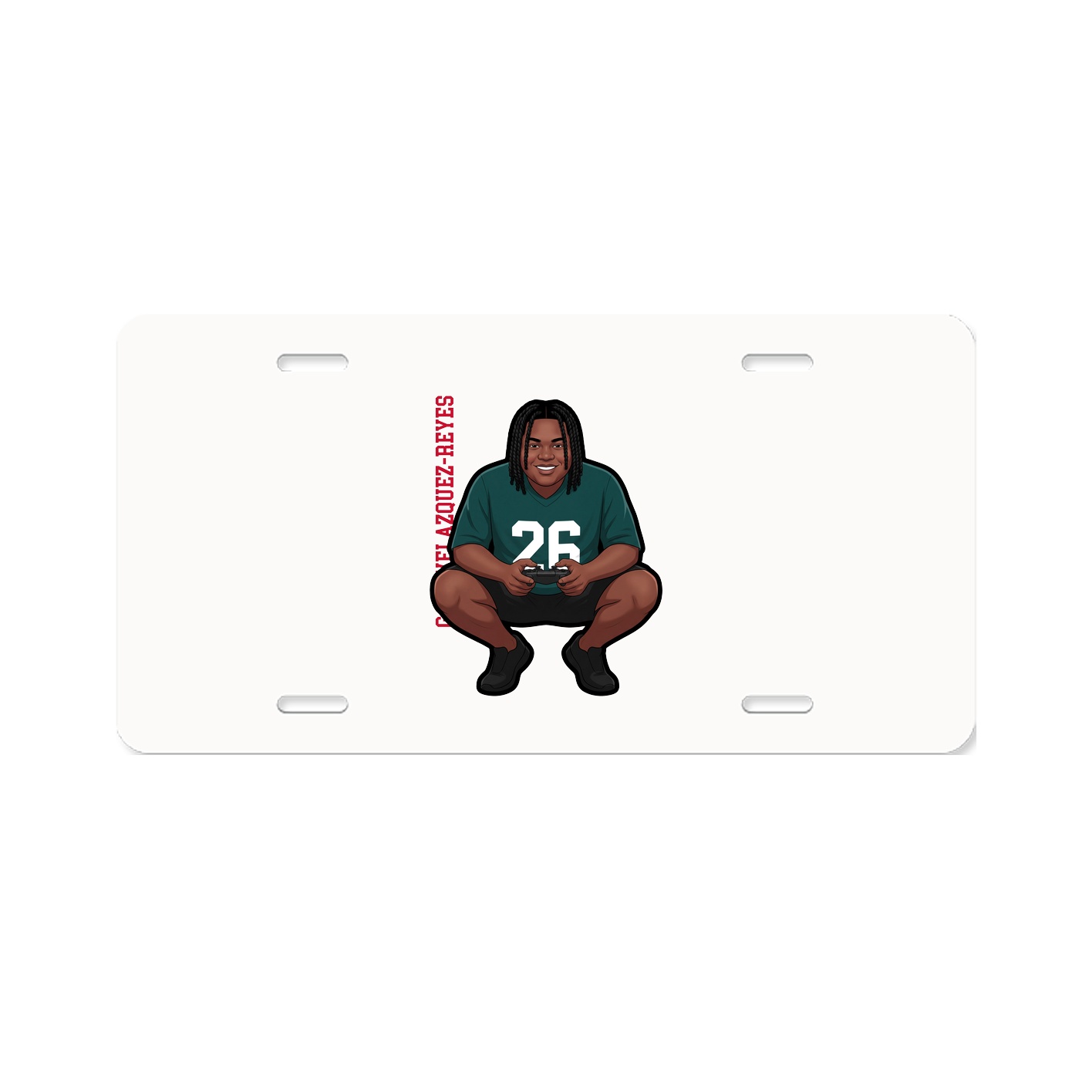 License Plate — Name Vertical in Classic