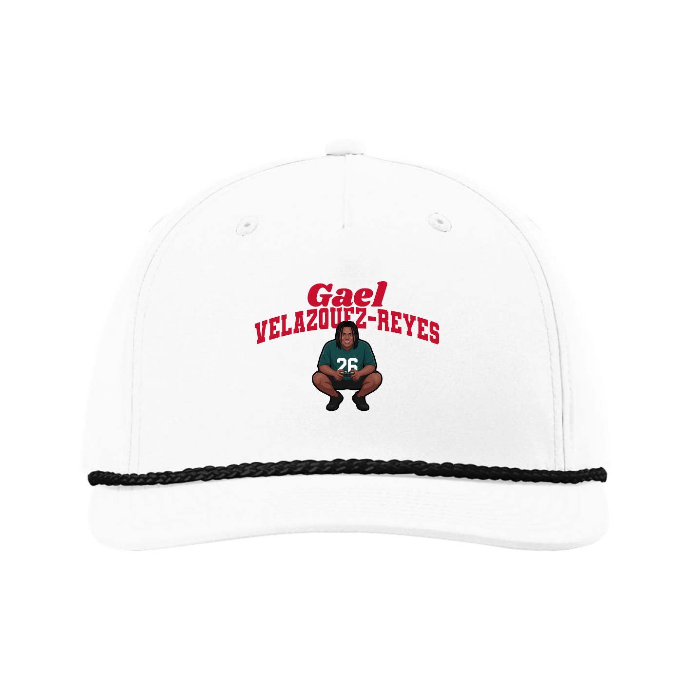 Five-Panel Classic Rope Cap — Signature Arch in White