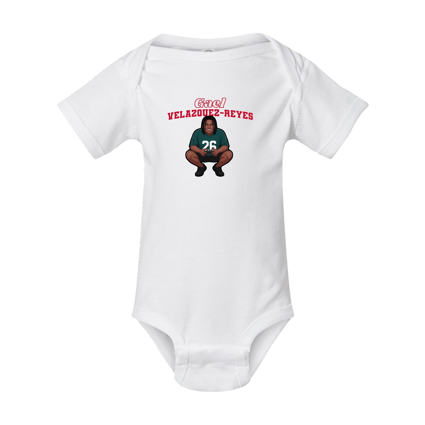 Baby Onesie — Name Arch in White