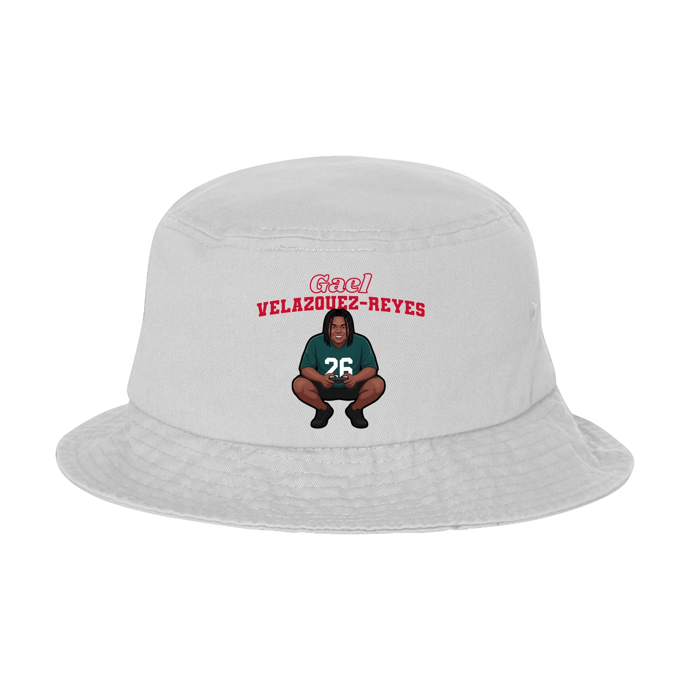 Bucket Cap — Name Arch in White