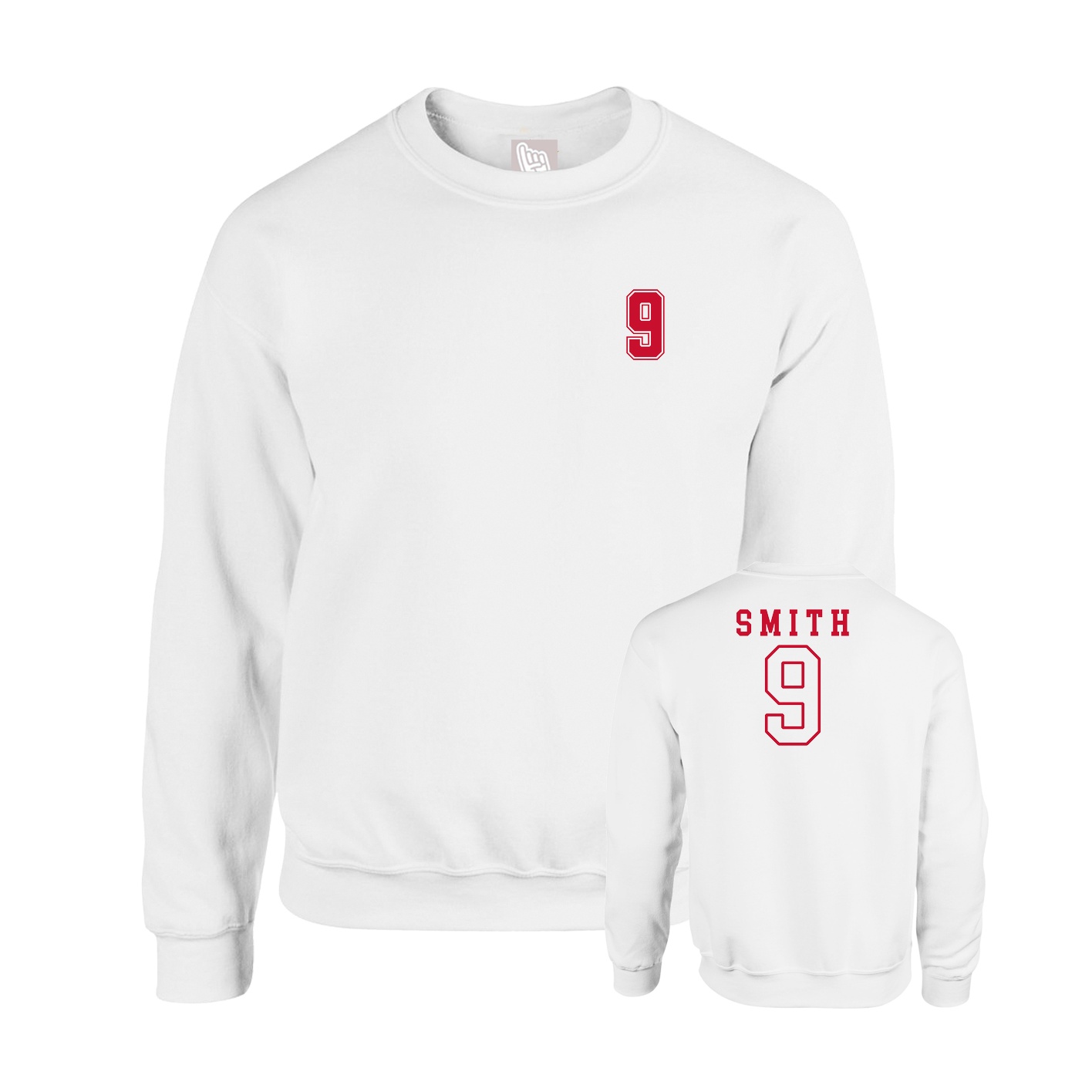 Fleece Crew — Chest Back in White