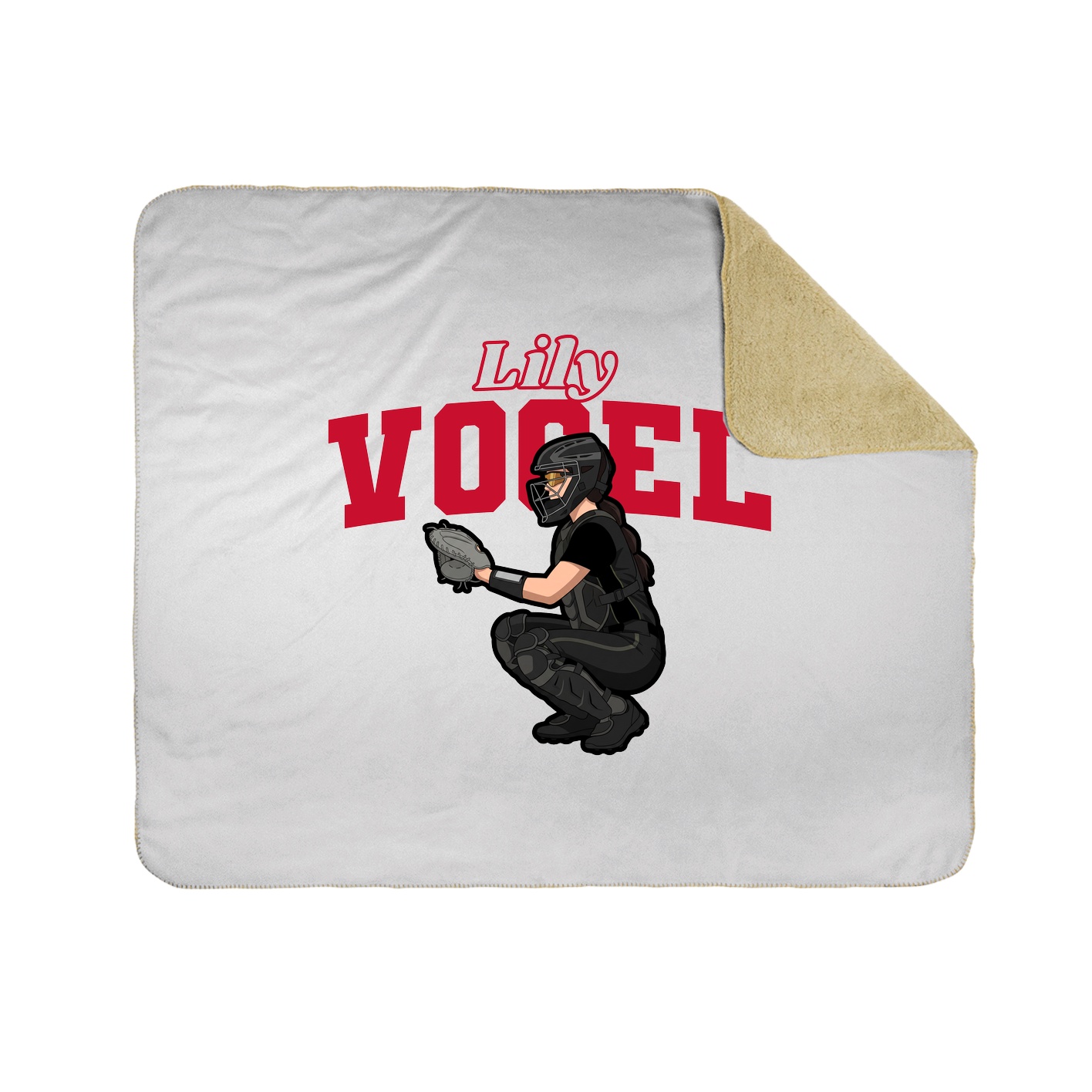 Throw Blanket — Name Arch in White
