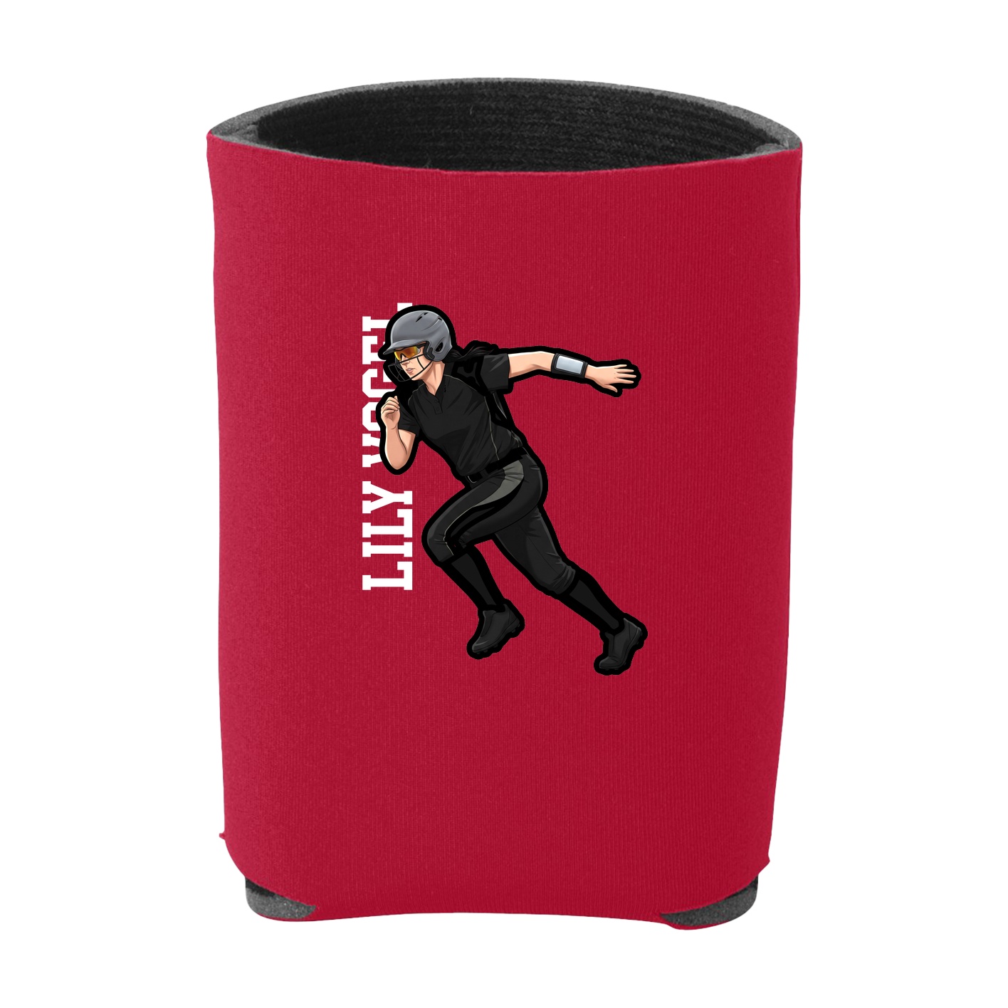 Can Holder — Name Vertical in Red