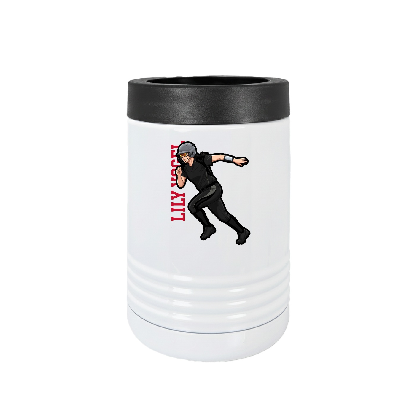 Beverage Holder — Name Vertical in White
