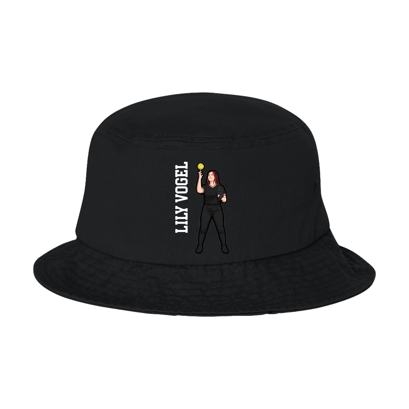 Bucket Cap — Name Vertical in Black