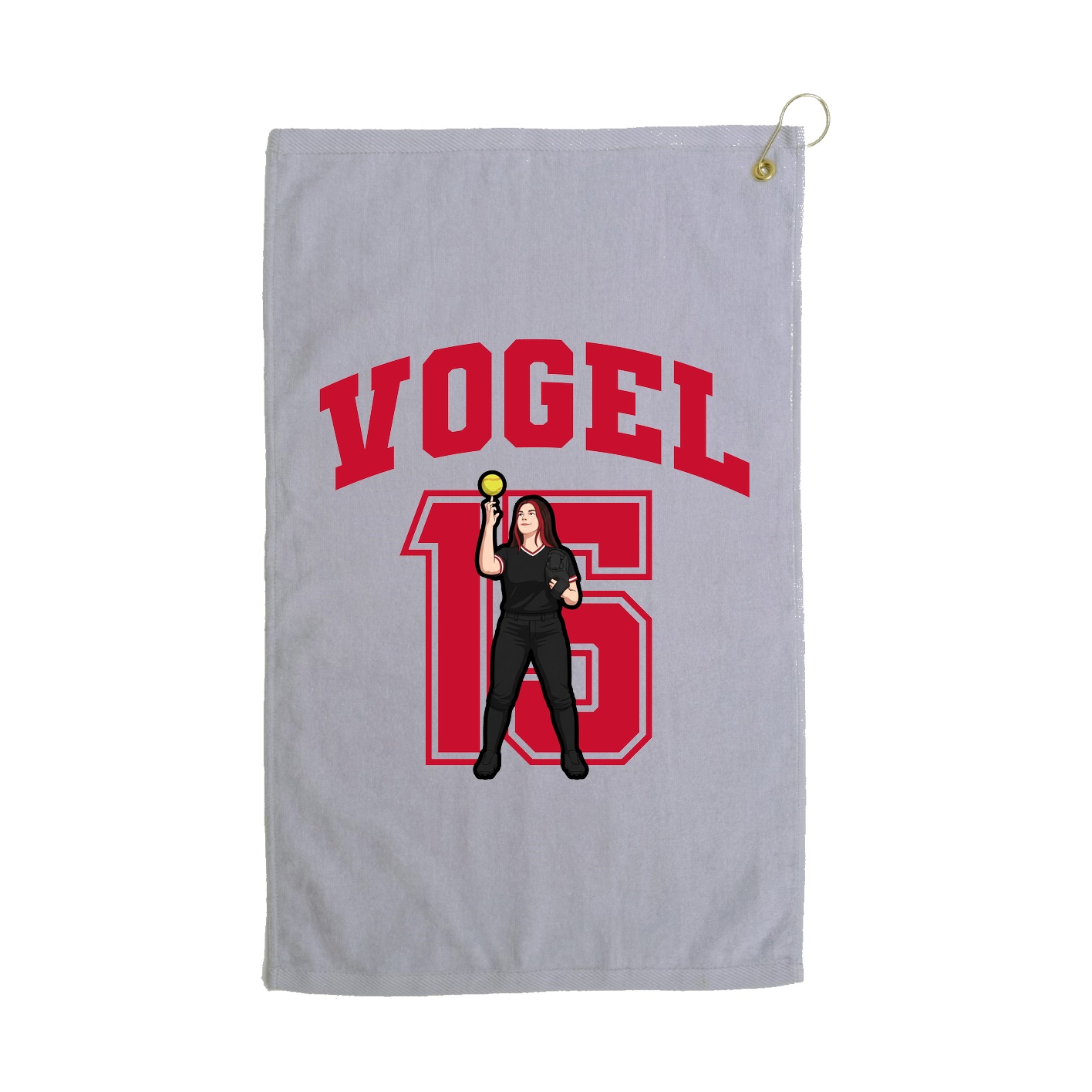 Golf Towel — Number in Grey