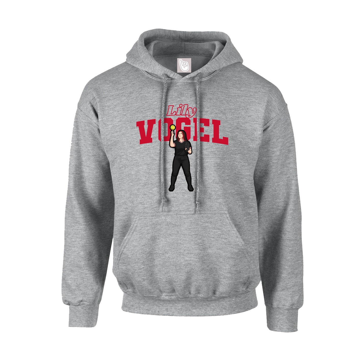 Youth Hoodie — Name Arch in Grey