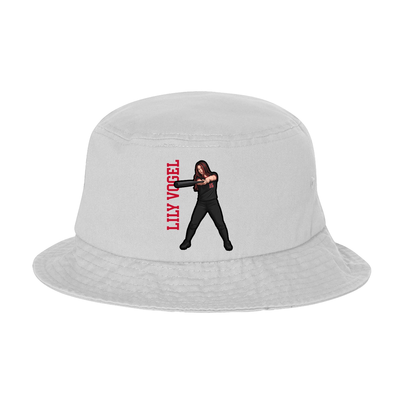 Bucket Cap — Name Vertical in White
