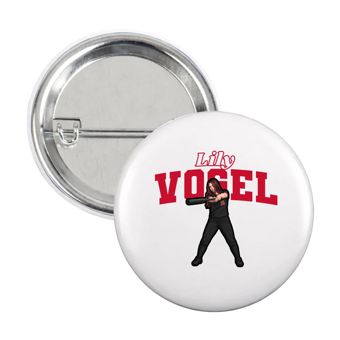 Game Day Button — Name Arch in White