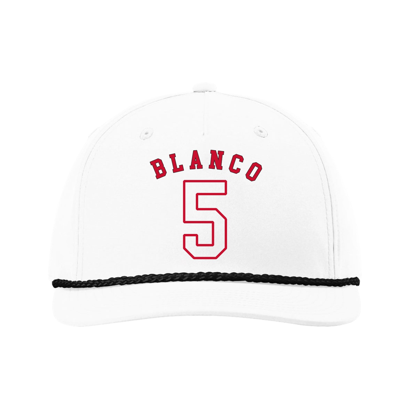 Five-Panel Classic Rope Cap — Shirsey Arch in White