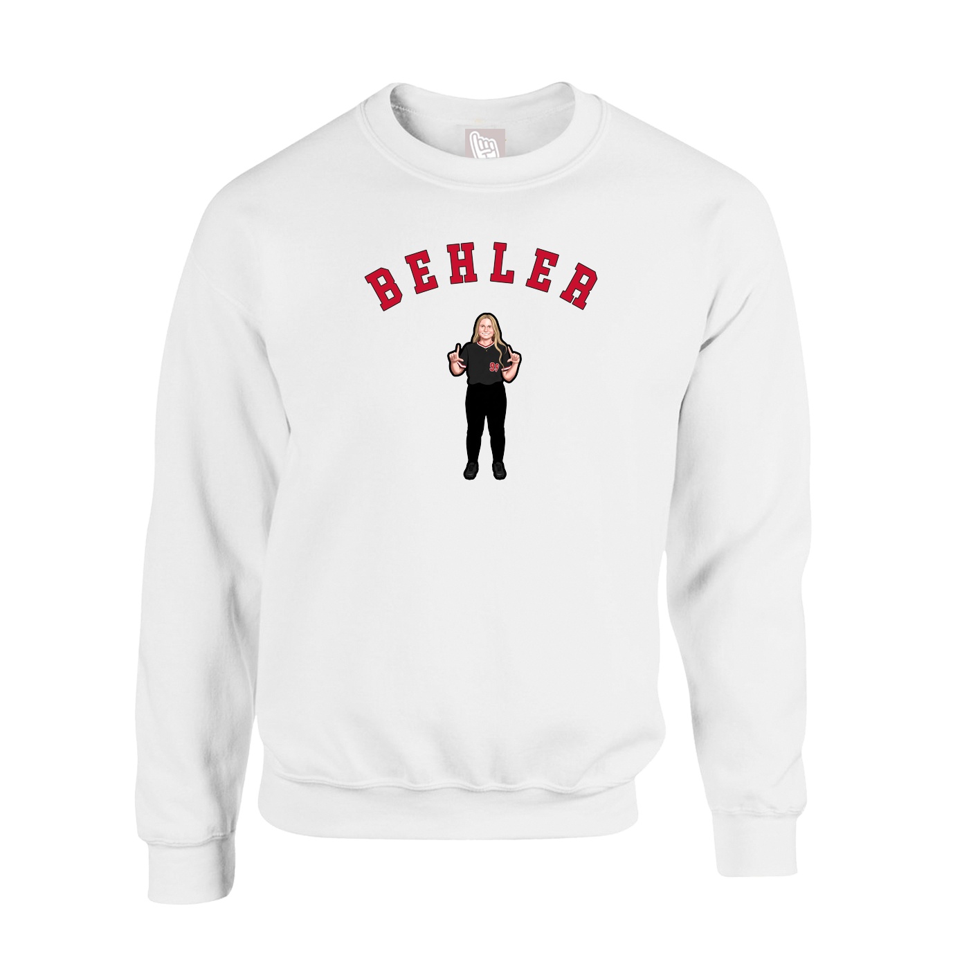 Fleece Crew — Shirsey Arch in White