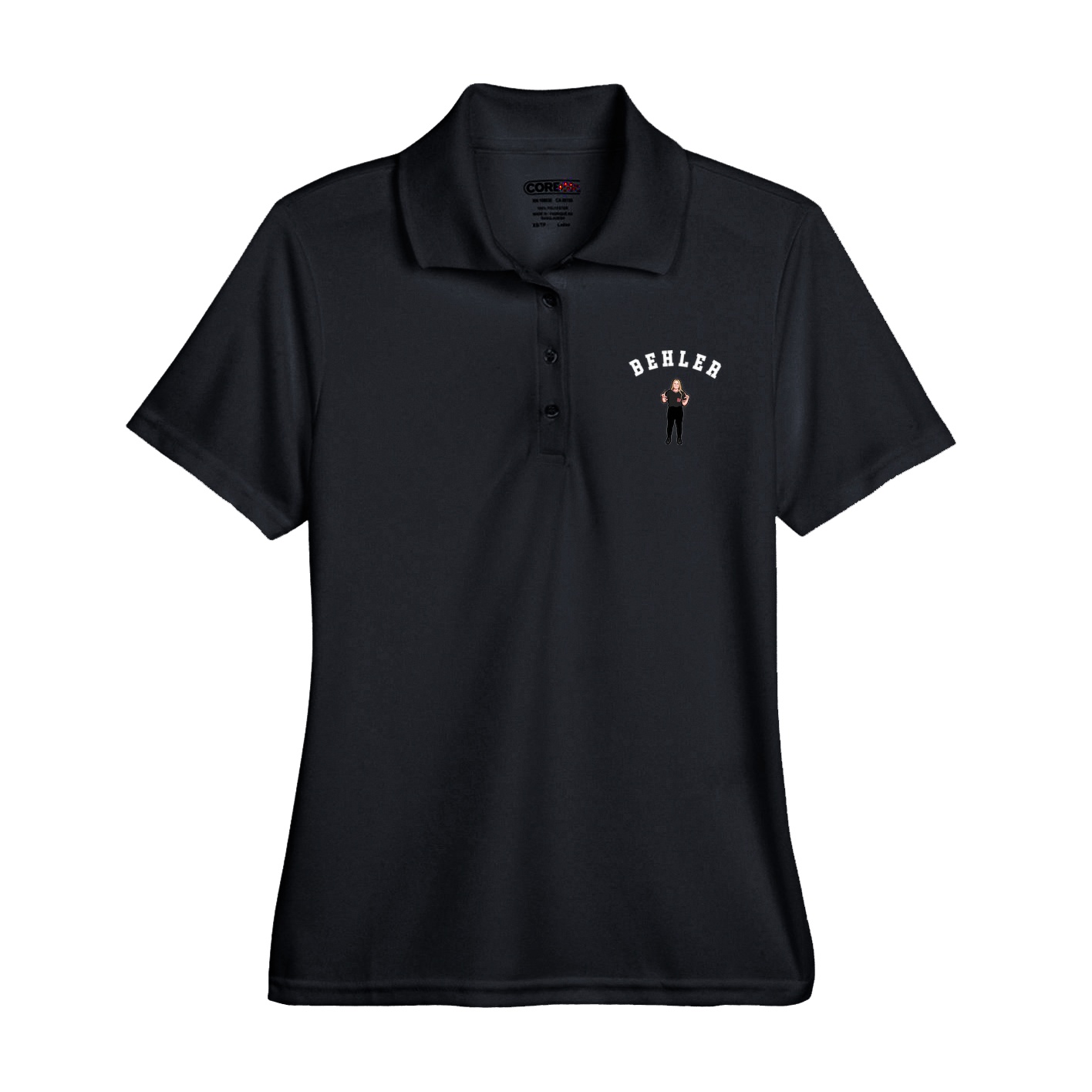 Womens Performance Polo — Shirsey Arch in Black