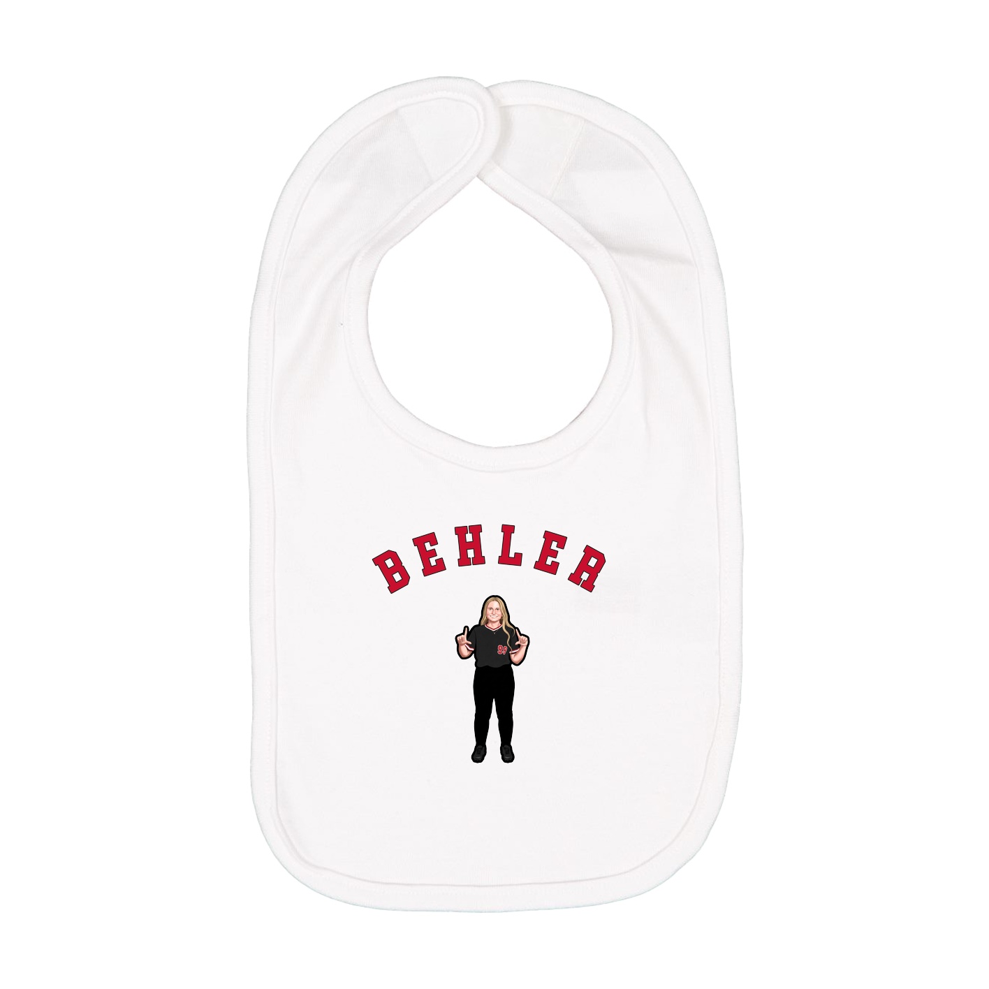 Infant Bib — Shirsey Arch in White