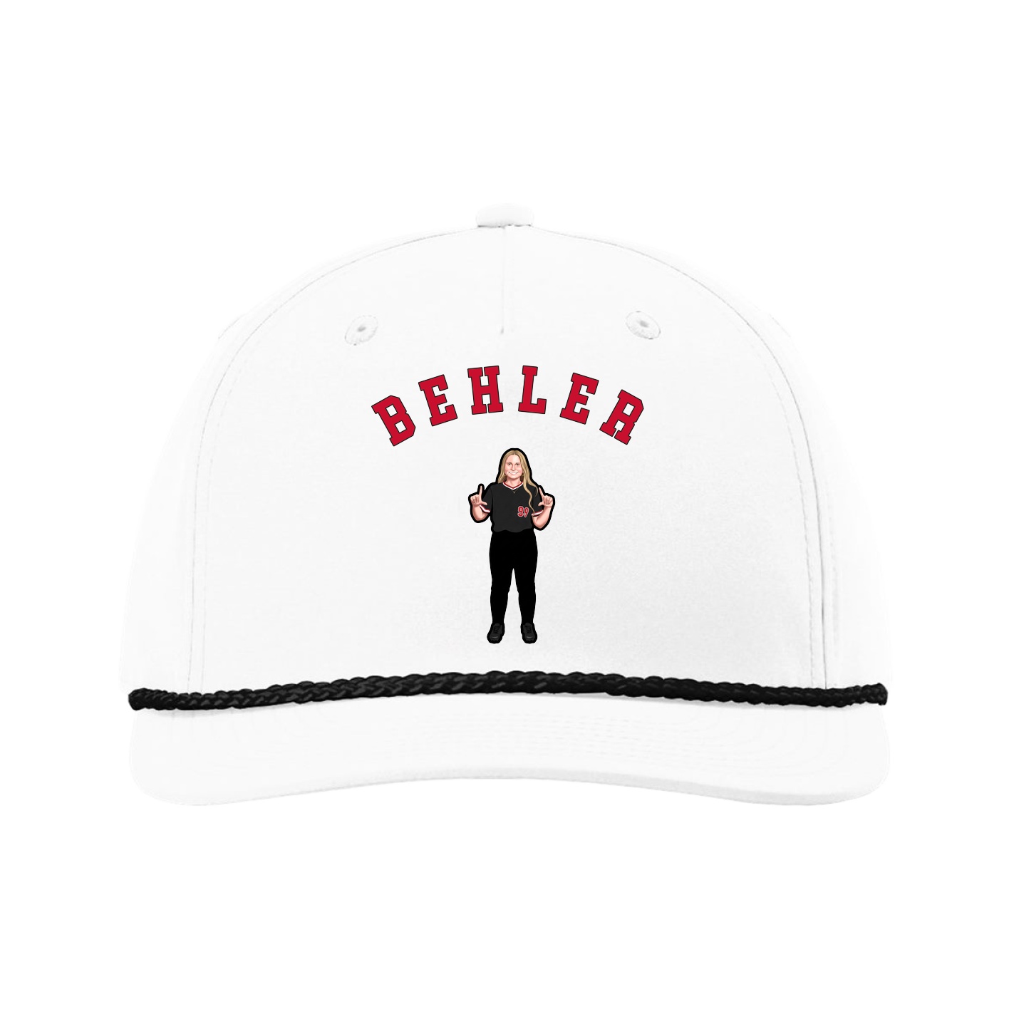 Five-Panel Classic Rope Cap — Shirsey Arch in White