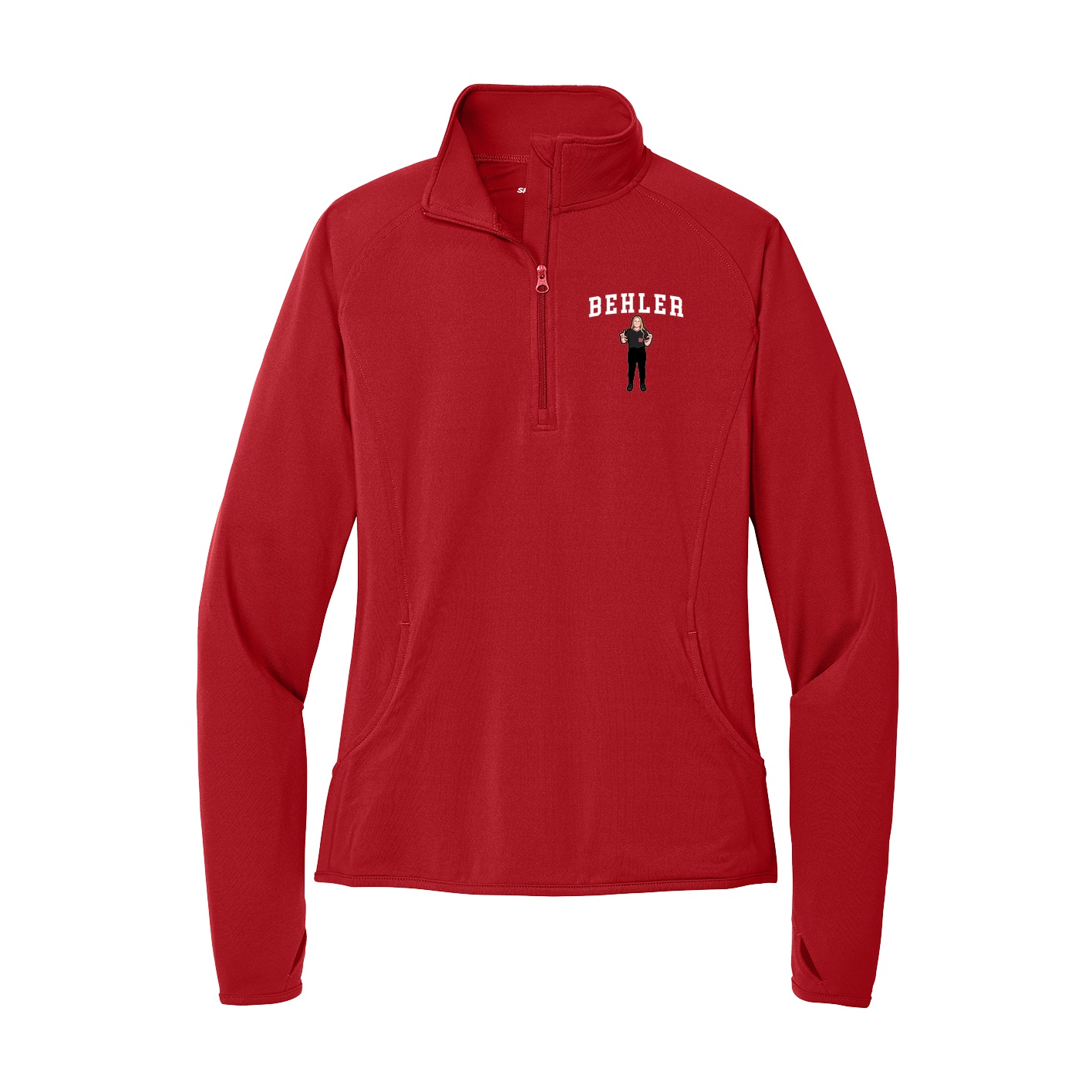 Women's Q-Zip Pullover — Shirsey in Red
