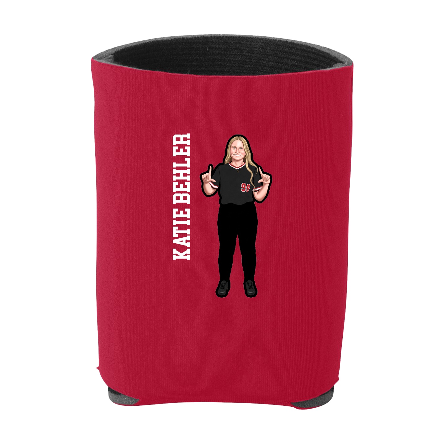Can Holder — Name Vertical in Red