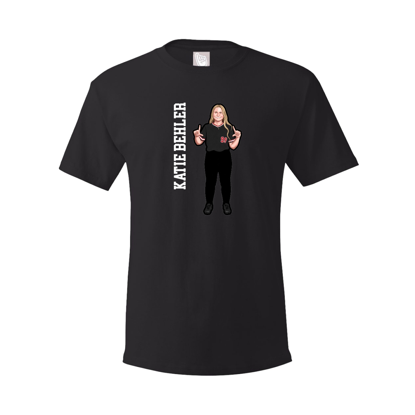Youth Tee — Name Vertical in Black