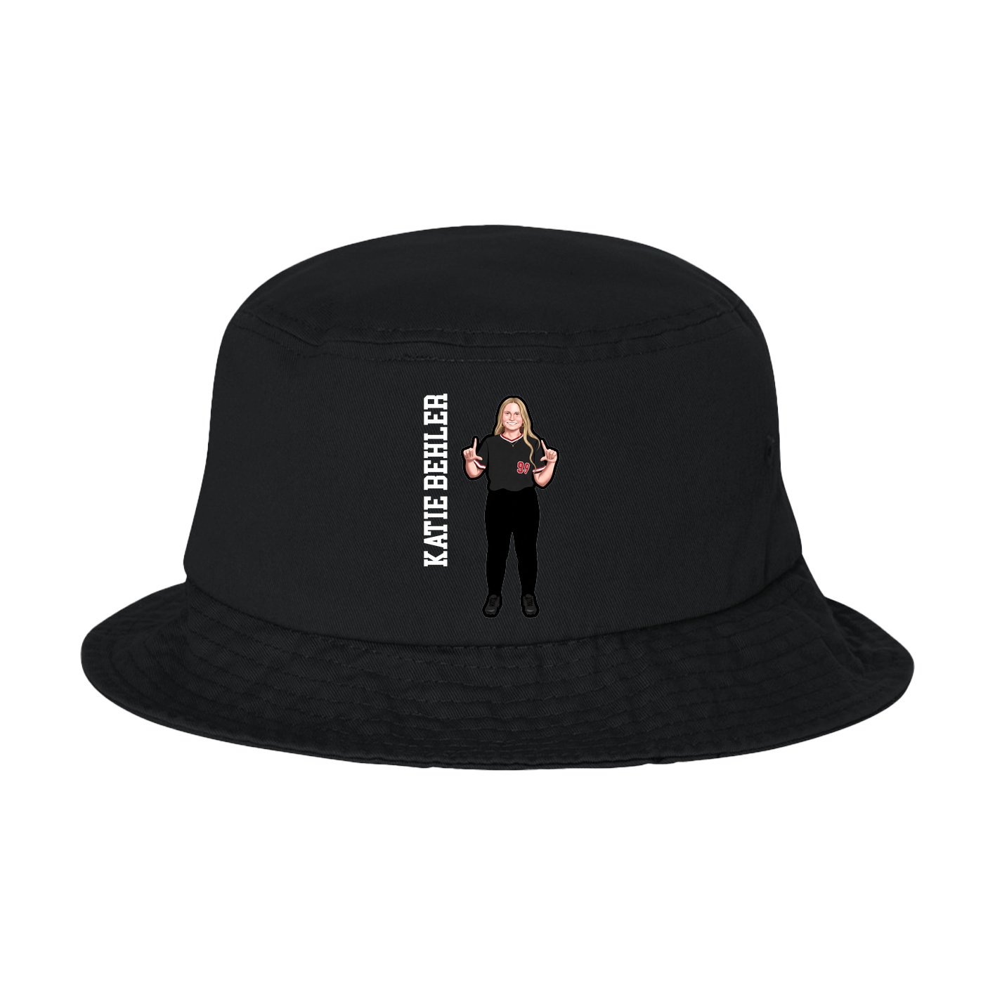 Bucket Cap — Name Vertical in Black
