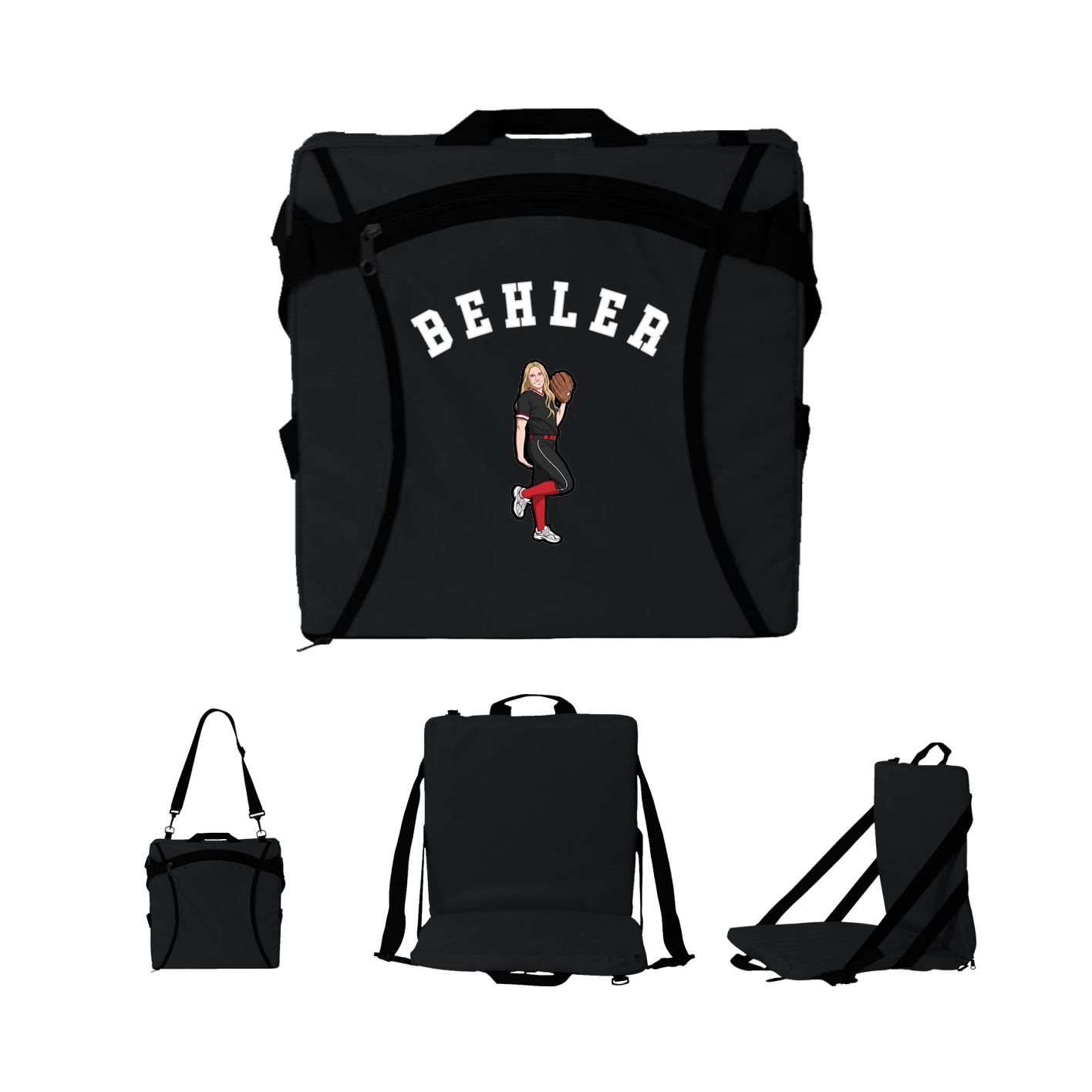 Folding Stadium Seat — Shirsey Arch in Black