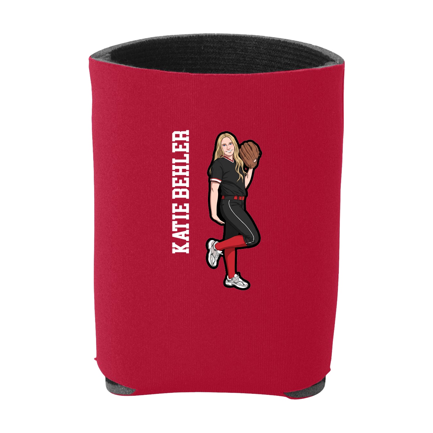 Can Holder — Name Vertical in Red