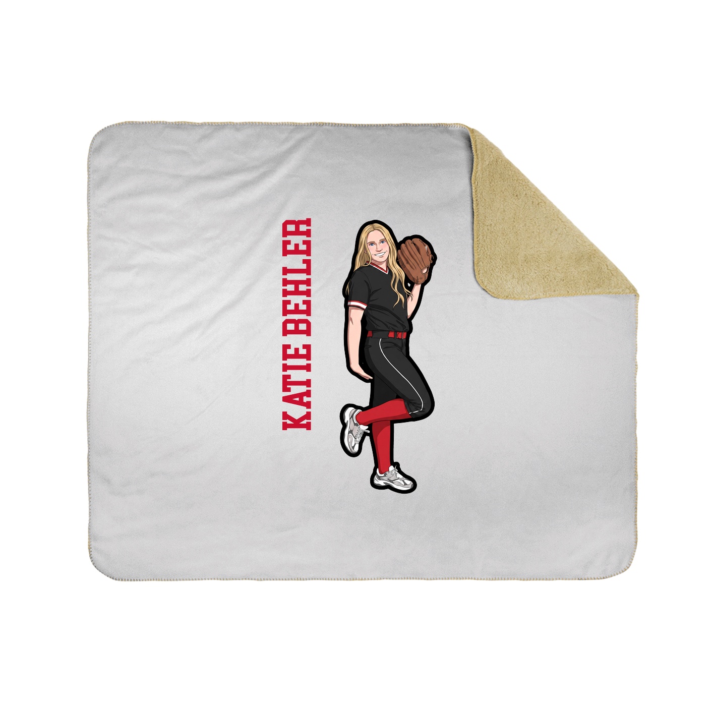 Throw Blanket — Name Vertical in White