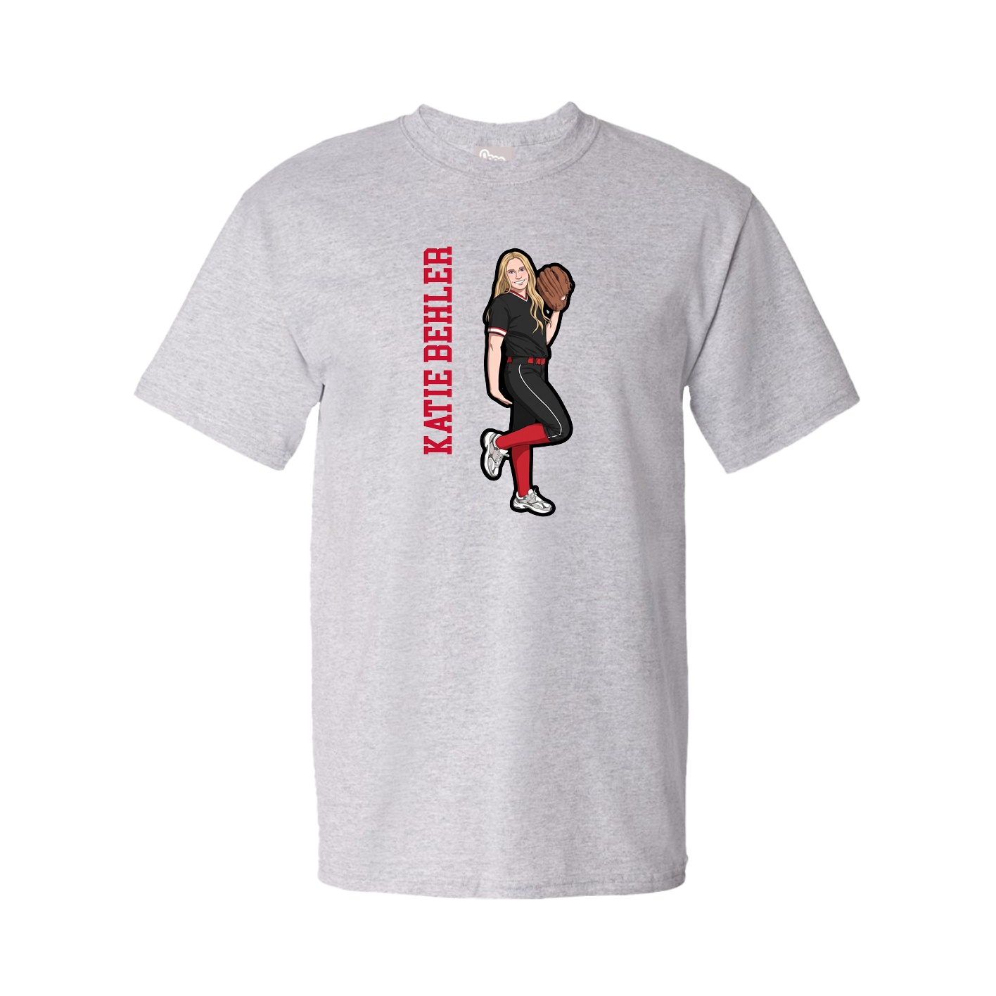 Youth Tee — Name Vertical in Grey