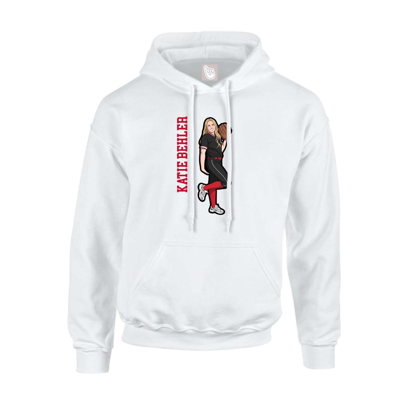 Hoodie — Name Vertical in White