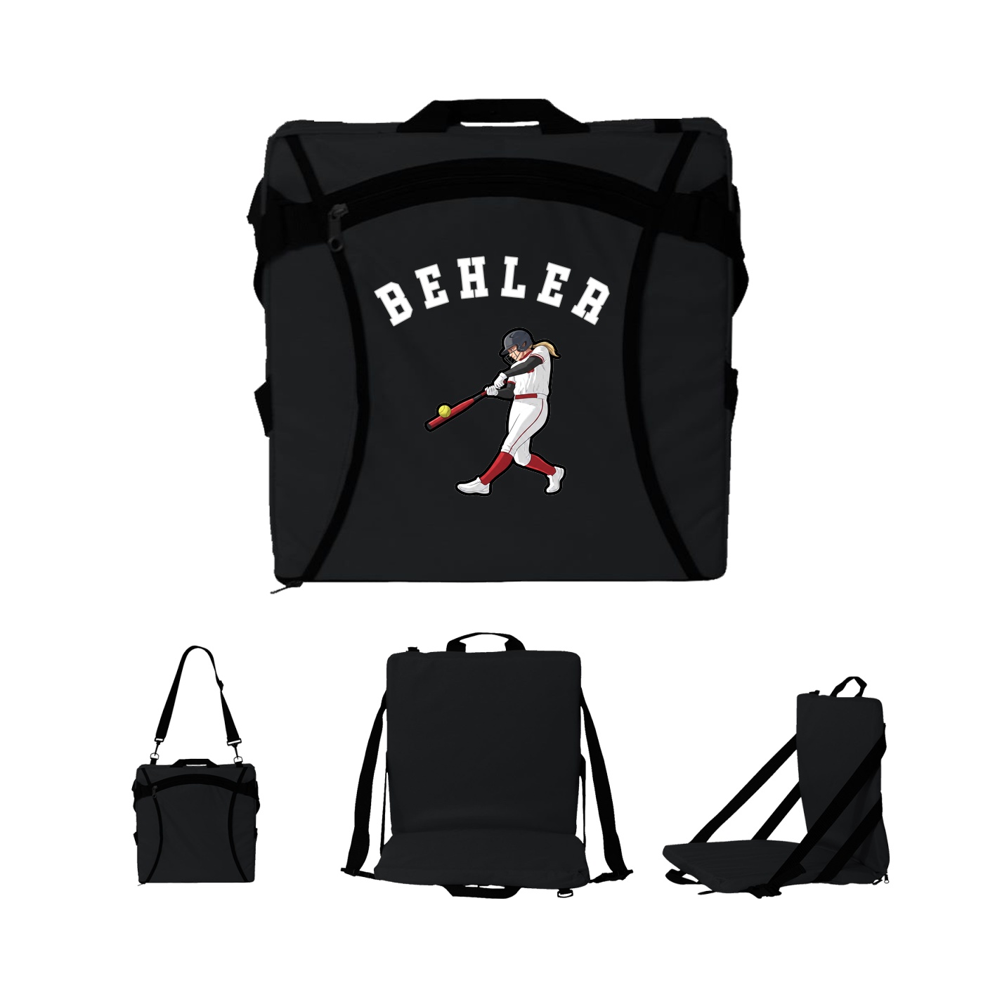 Folding Stadium Seat — Shirsey Arch in Black