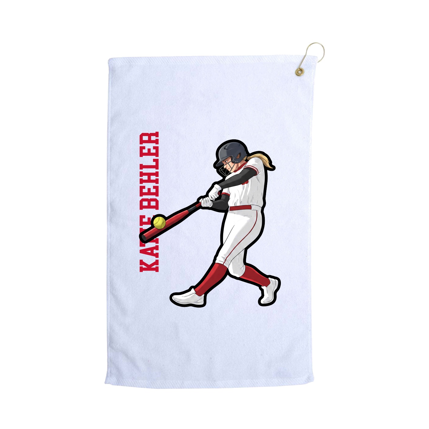 Golf Towel — Name Vertical in White
