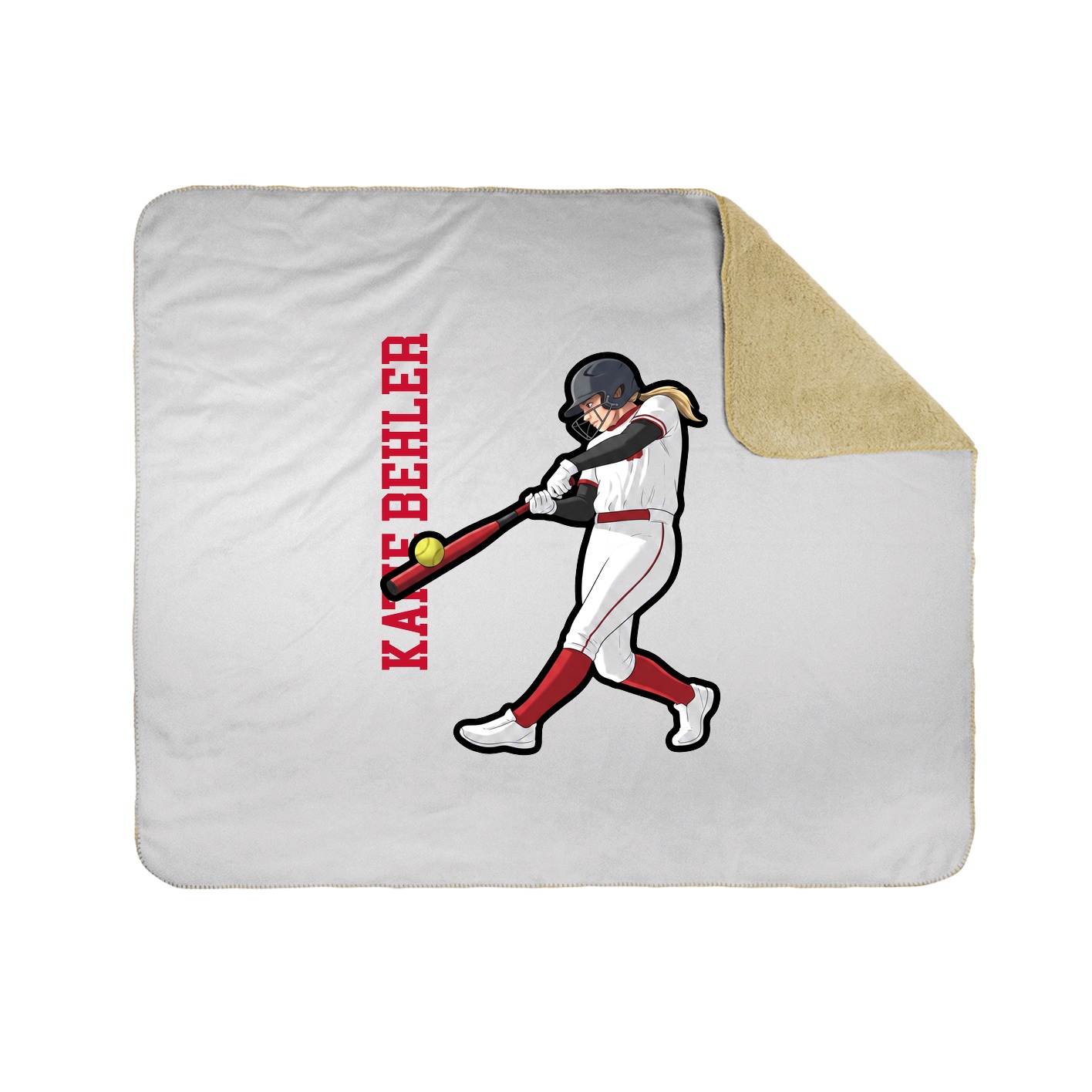 Throw Blanket — Name Vertical in White