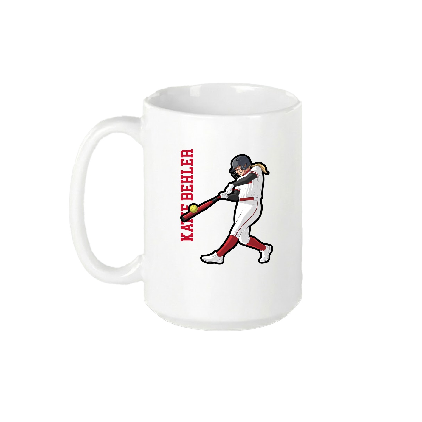 15oz Coffee Mug — Name Vertical in White