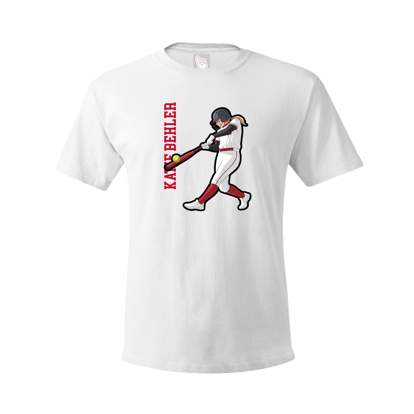 Tee — Name Vertical in White