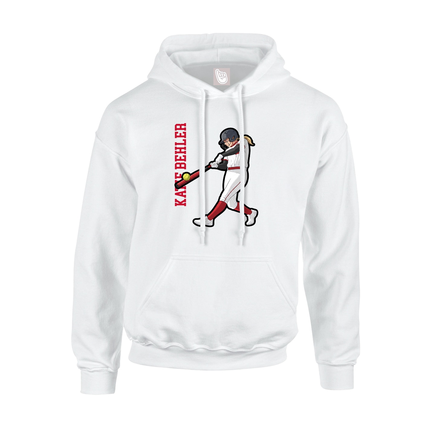 Youth Hoodie — Name Vertical in White